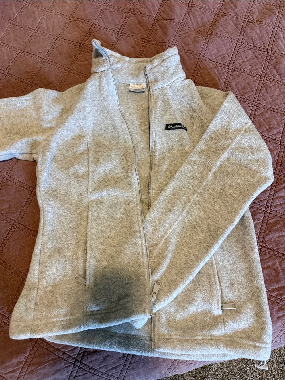 Columbia Light Gray Women's Full-Zip Fleece Jacket